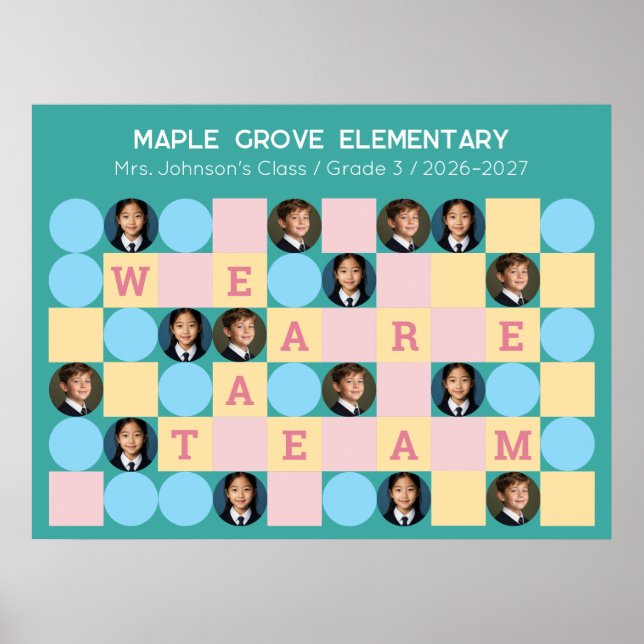 Póster de foto personalizado para el aula (Frente)