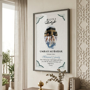 Póster de foto personalizado Umrah Mubarak Islámic