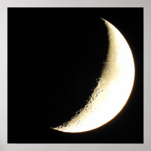 Póster de fotografía de cerca de la luna y sus crá