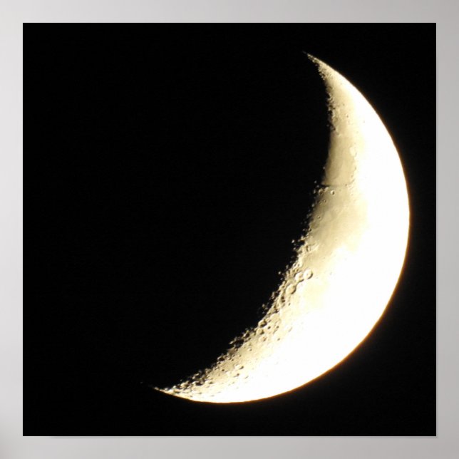 Póster de fotografía de cerca de la luna y sus crá (Frente)