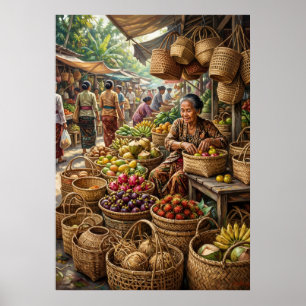 Póster de fotografía de mercado tropical