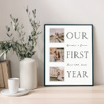 Póster de Fotos de Boda del Primer Año<br><div class="desc">Celebra tu primer año de matrimonio con un atemporal póster de fotos de boda diseñado para enmarcar. Este diseño elegante y minimalista destaca tu foto favorita junto a detalles significativos, creando un hermoso recuerdo para conmemorar tu primer aniversario. Perfecto como regalo sentimental o decoración personal, esta impresión captura la alegría...</div>
