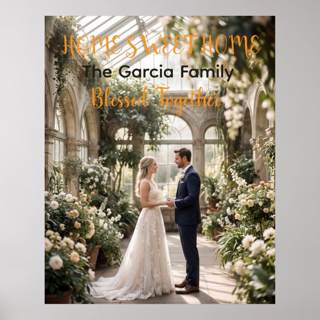 Póster de fotos de boda personalizado (Frente)