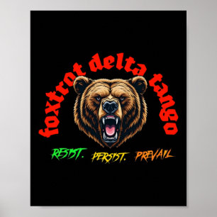 Póster De Foxtrot Delta Tango - Gótica Audaz Typografía S