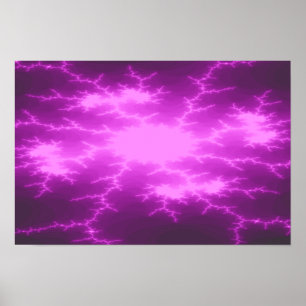 Póster de fractal de mega relámpago