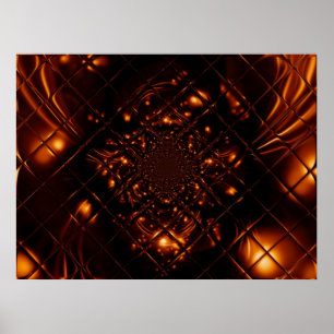 Póster de fractal de vidrio de fuego abstracto