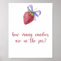 Póster de Fresa - adivina cuántas golosinas