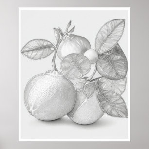 Poster de fruta de arte mural