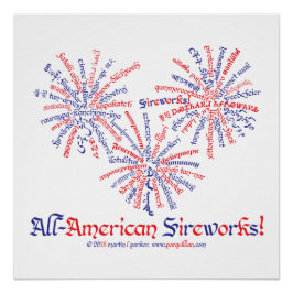 Póster de Fuegos Artificiales Típicamente Estadoun