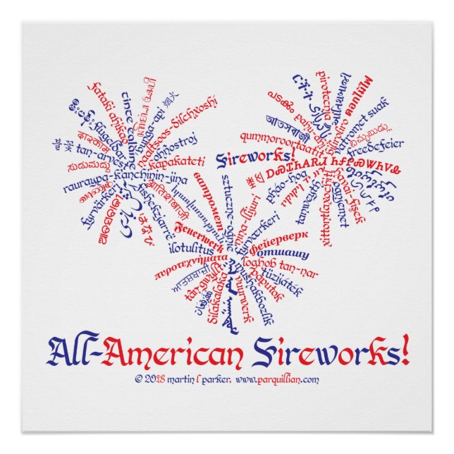 Póster de Fuegos Artificiales Típicamente Estadoun (Anverso)