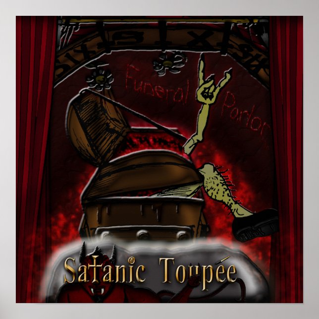 Póster de "Funeral Parlor" de Satanic Toupee (Frente)