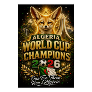 Póster de fútbol Campeones de Argelia Mundial 2026
