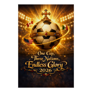 Póster de fútbol de la Copa Mundial 2026 al estilo