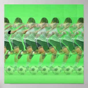Póster de fútbol estereograma 3D