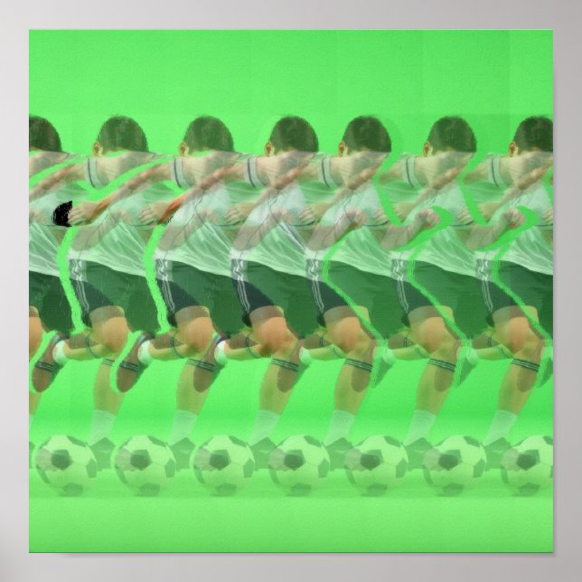 Póster de fútbol estereograma 3D (Frente)