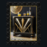 Poster De Gabinete De Cócteles De Estilo Art Deco.<br><div class="desc">Si te gusta el Art Deco, creo que te gustaría este poster. Este armario es muy art decó, con colores Art Decó icónicos de negro y oro. ¿No sería bueno tener un gabinete similar a esto? Bueno, no puedo darte esto, pero puedo darte un poster y un poster de arte...</div>