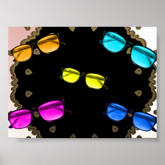 Póster de gafas coloridas (Frente)