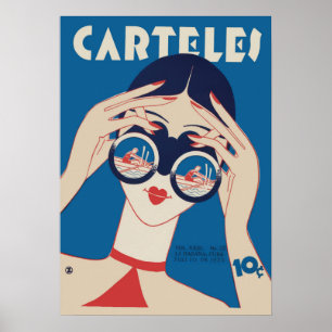 Póster de gafas de sol de mujer de Carteles Vintag