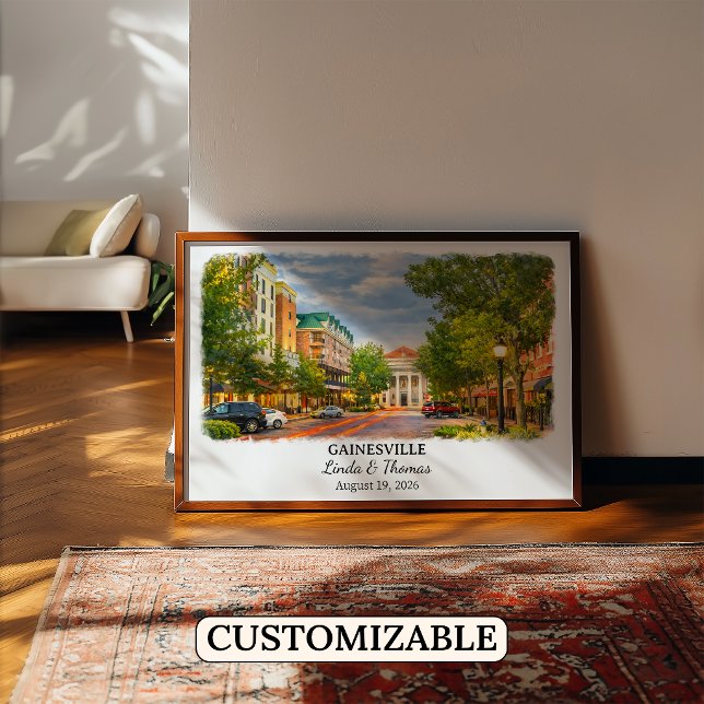 Póster de Gainesville Florida, Acuarela, Personali (Subido por el creador)
