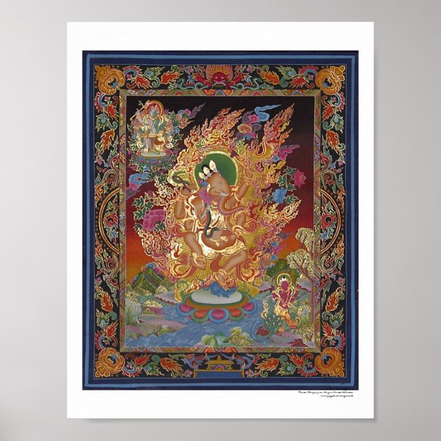 Póster de Ganesh de cuatro brazos (Frente)
