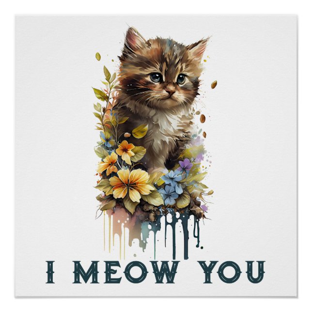 Póster de Gatito 'Te Maullido' (Anverso)