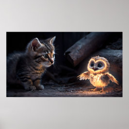 Poster de gatitos y búhos - Arte de los caprichoso
