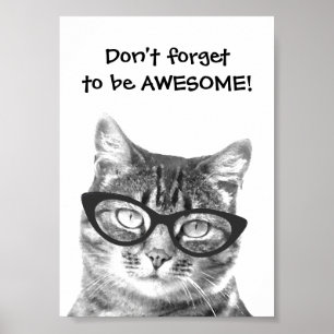 Póster de gato con la cita No te olvides de ser in