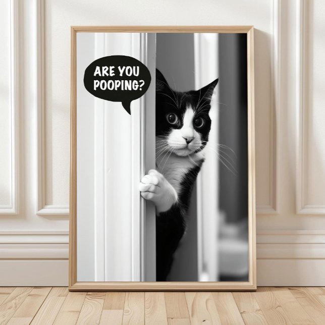 Póster de Gato en el Baño, ¿Estás Defecando? Póste (Subido por el creador)