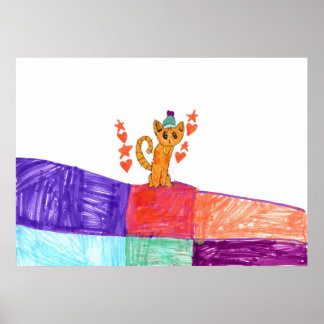 Póster de gato en la pista de baile (semi brillo)