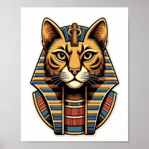 Póster de gato faraón egipcio – Arte de pared del