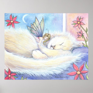 Póster de gato lindo y hada de Molly Harrison