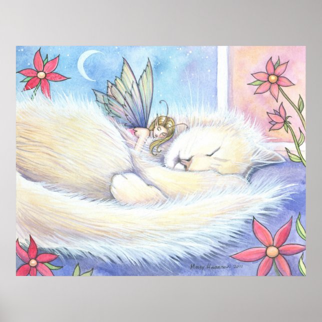 Póster de gato lindo y hada de Molly Harrison (Frente)