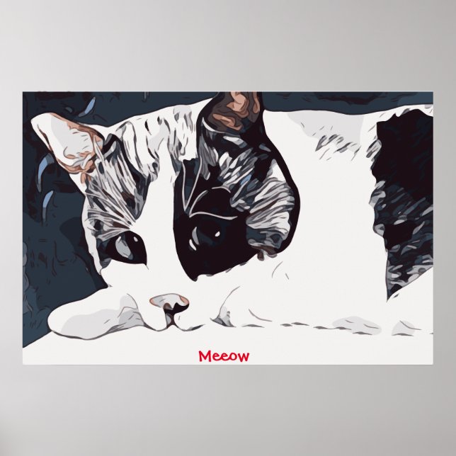 Póster de gato Meeow (Frente)