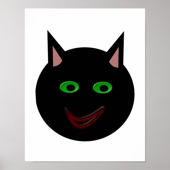 Póster de Gato Negro de Halloween (Frente)