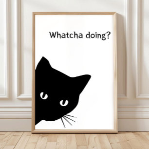 Póster de Gato Negro, Pósters Divertidos, Decoraci