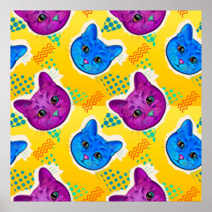 Poster de gatos de arte pop cutto