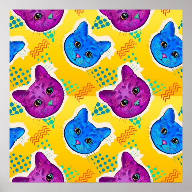 Poster de gatos de arte pop cutto (Frente)