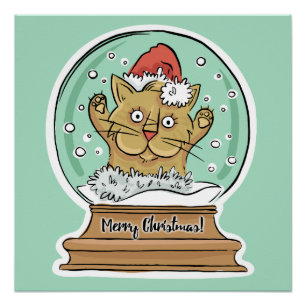 Poster de gatos de Navidades divertidos