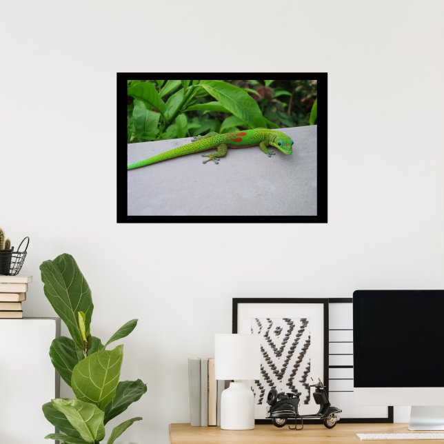 Póster de Gecko Diurno Polvo de Oro (Oficina en casa)