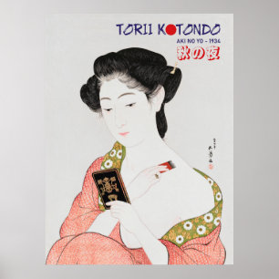 Póster de Geisha de Torii Kotondo – Japonés Tradic