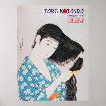 Póster de Geisha de Torii Kotondo – Japonés Tradic