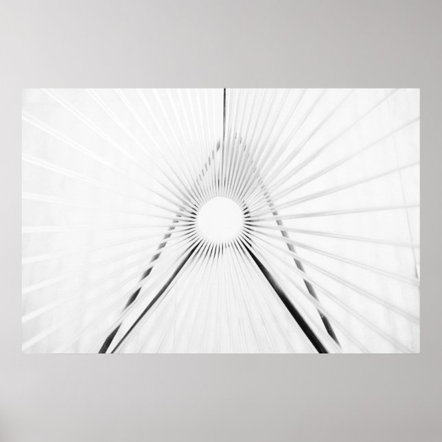 Póster de geometría de túnel de luz abstracta (Frente)