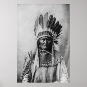 Póster de Geronimo en blanco y negro Historia Foto