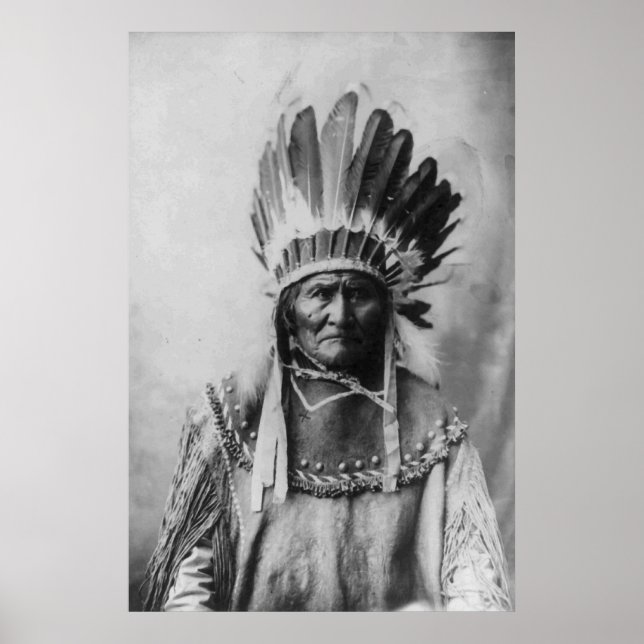 Póster de Geronimo en blanco y negro Historia Foto (Frente)