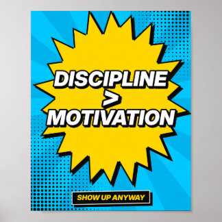 Póster de gimnasio de Pop Art Disciplina Sobre Mot