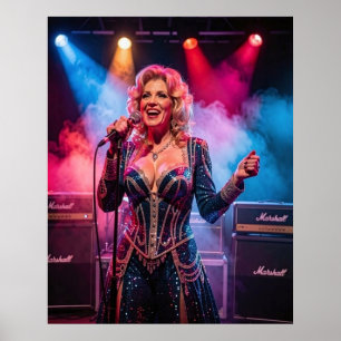 Póster de glamour country bajo las luces del escen