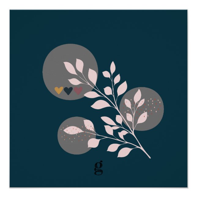 Poster de Glossia Floral Boho moderno (Anverso)