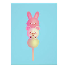 Poster De Glossy De Dango De Oso Y Rana Cubierta