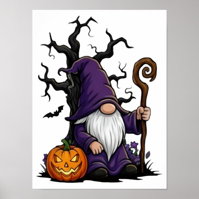 Póster de Gnomo de Halloween (Frente)