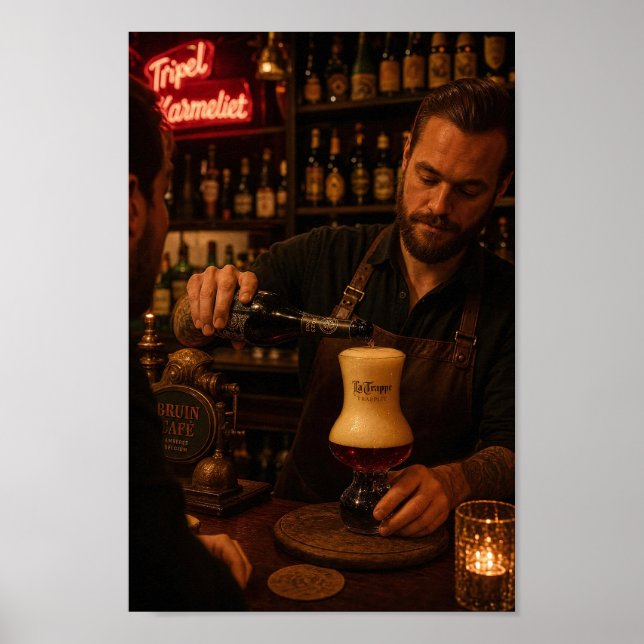 Póster de Golden Belgian Pour con luz de velas (Frente)